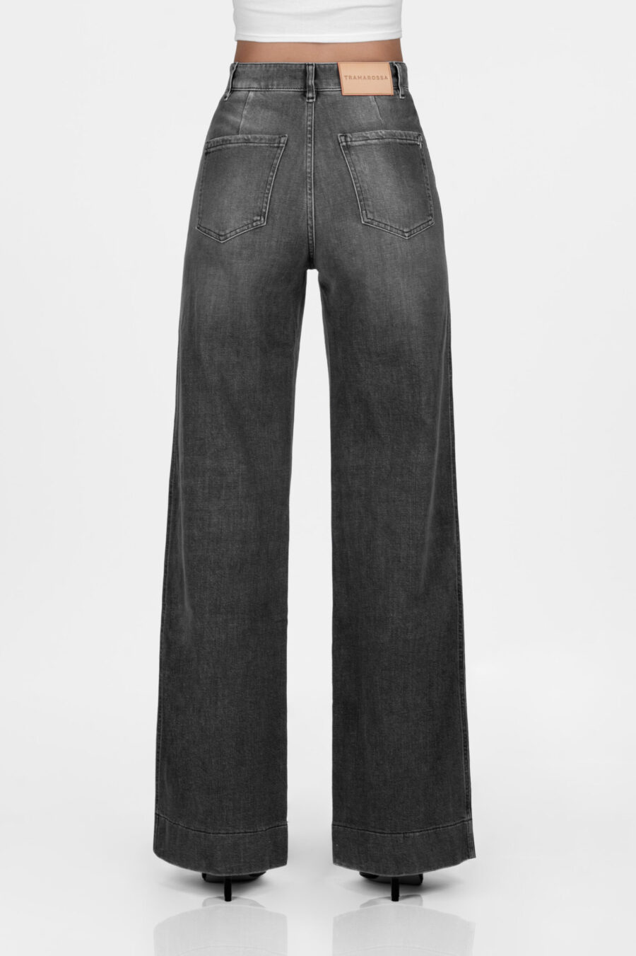 JEANS VIOLA POCKET WIDE LEG IN DENIM NERO - immagine 7