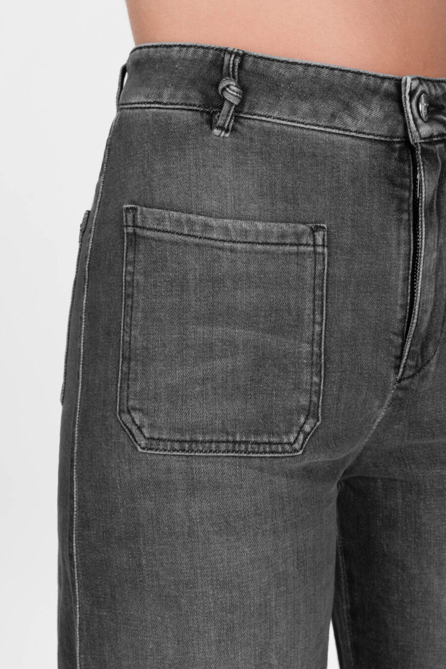 JEANS VIOLA POCKET WIDE LEG IN DENIM NERO - immagine 8