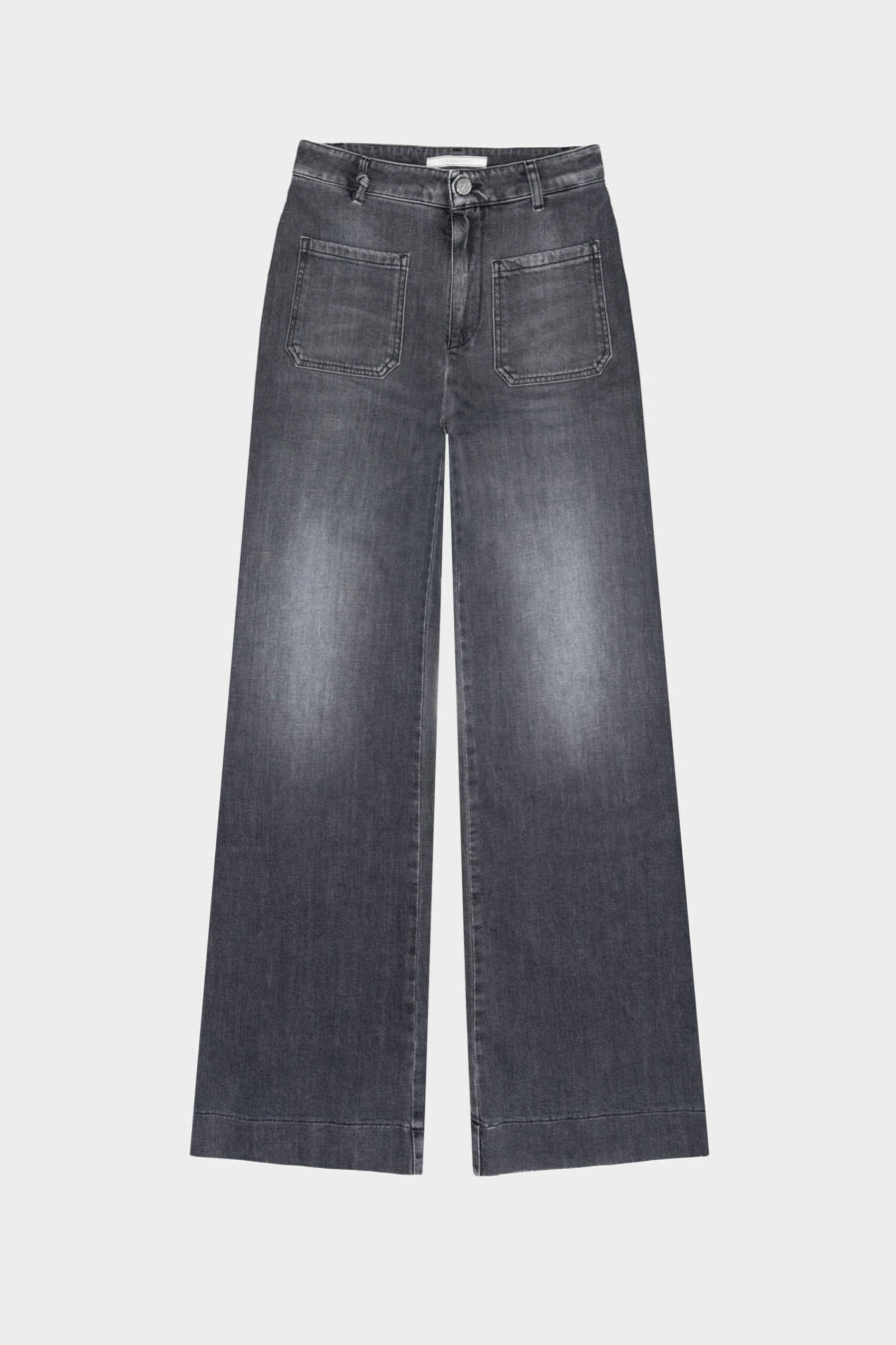 JEANS VIOLA POCKET WIDE LEG IN DENIM NERO