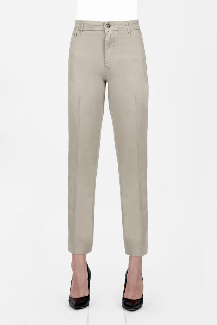 BEIGE COTTON ADELE SLIM PANTS - Image 6