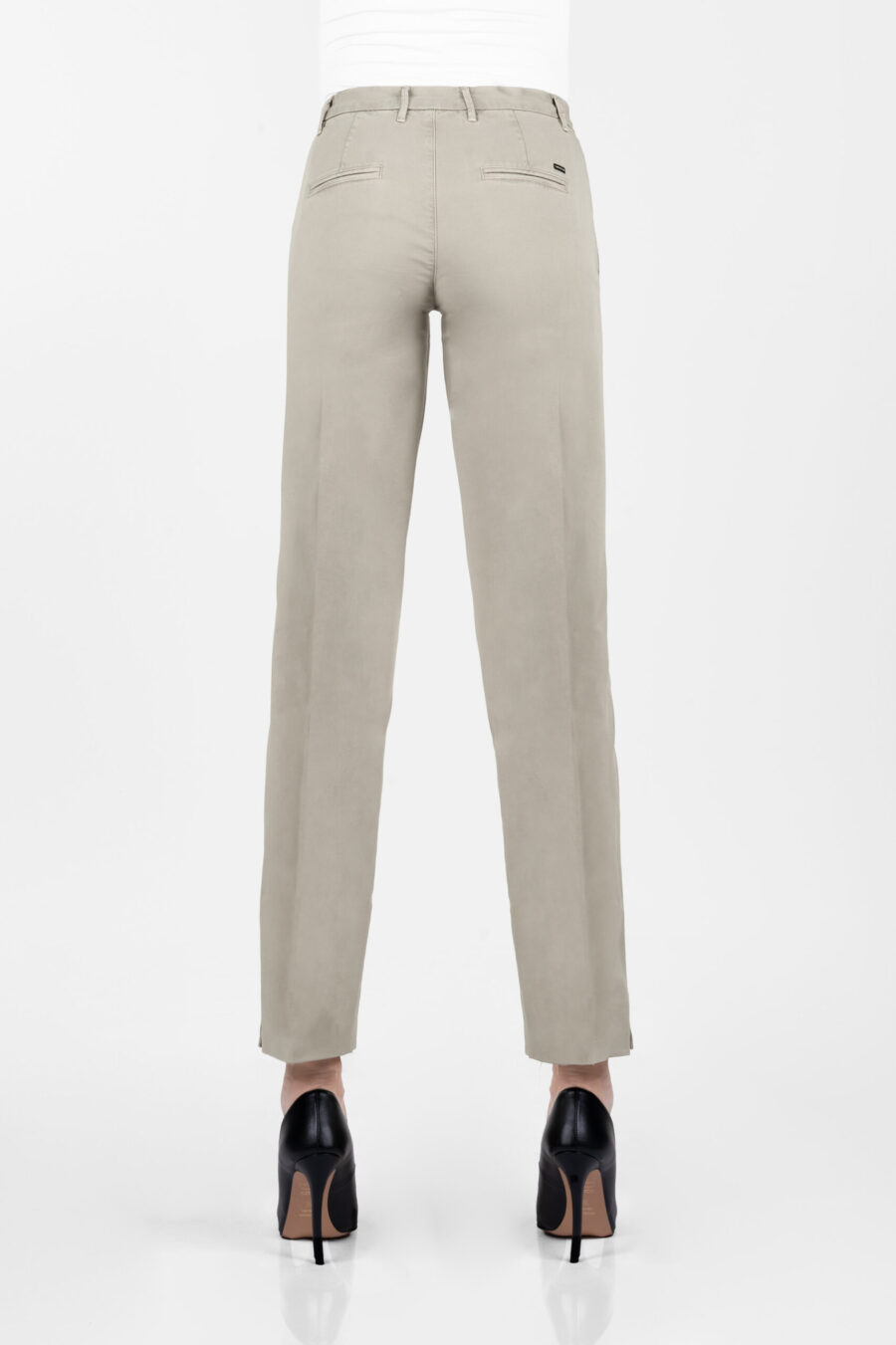 BEIGE COTTON ADELE SLIM PANTS - Image 7
