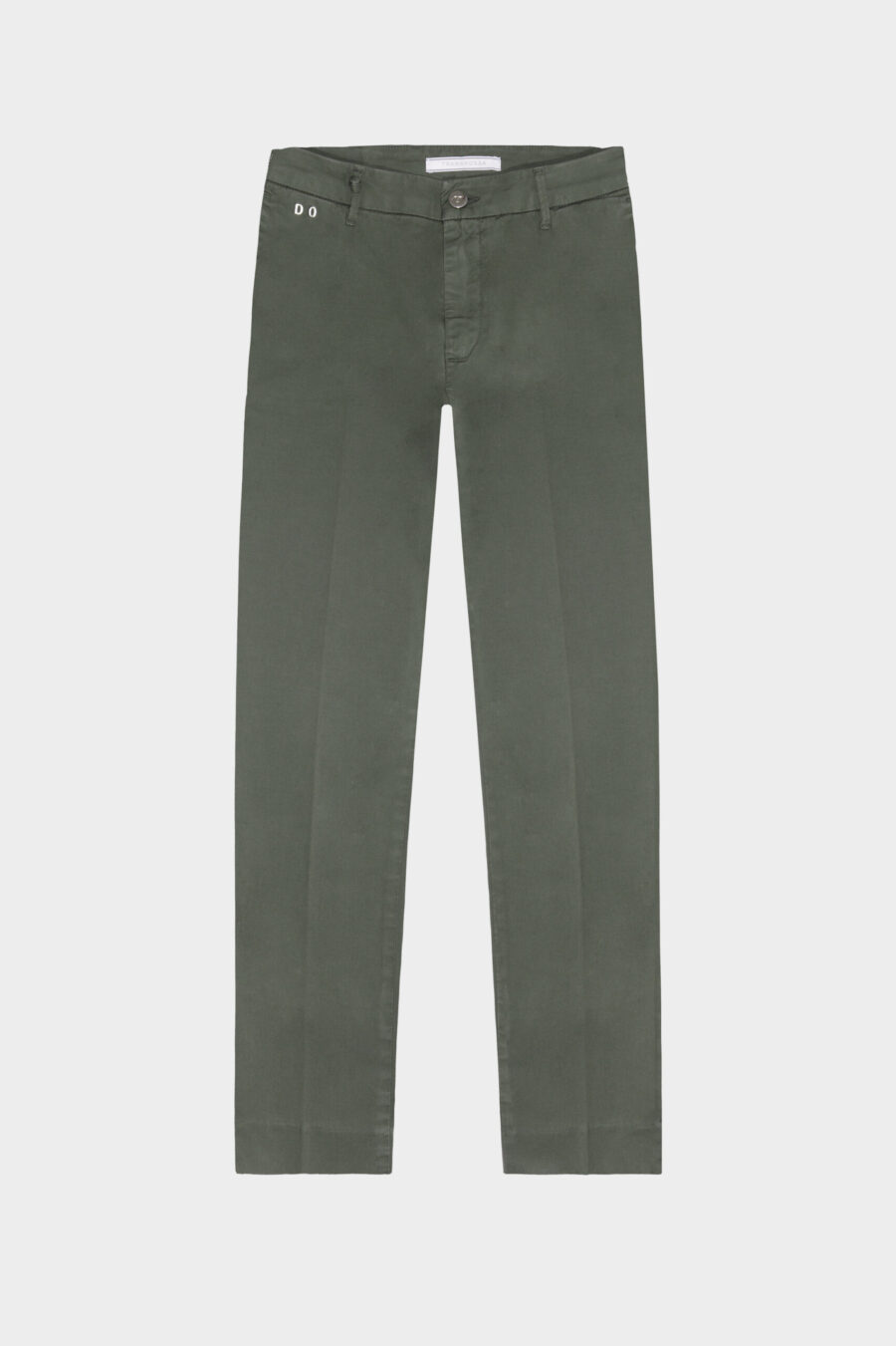 PANTALONE ADELE SLIM IN COTONE VERDE