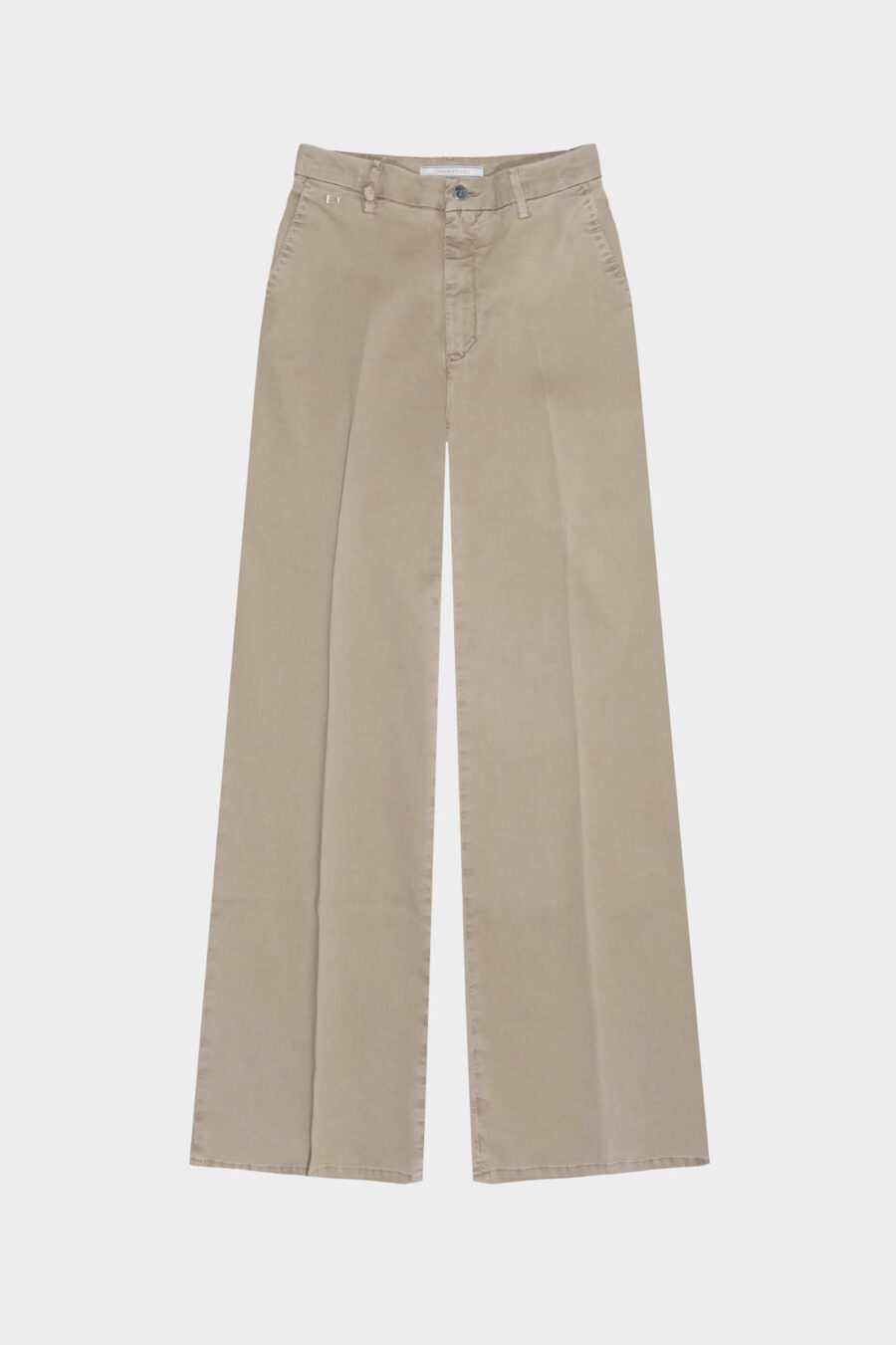 AMELIA WIDE LEG COTTON GABARDINE BEIGE PANTS - Image 12