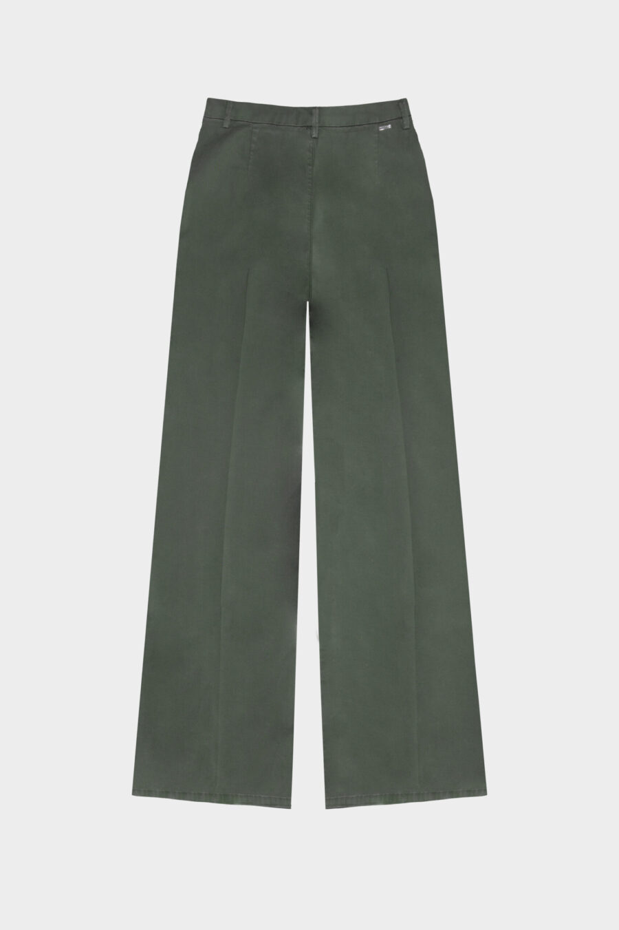 AMELIA WIDE LEG PANTS IN GREEN COTTON GABARDINE - Image 10