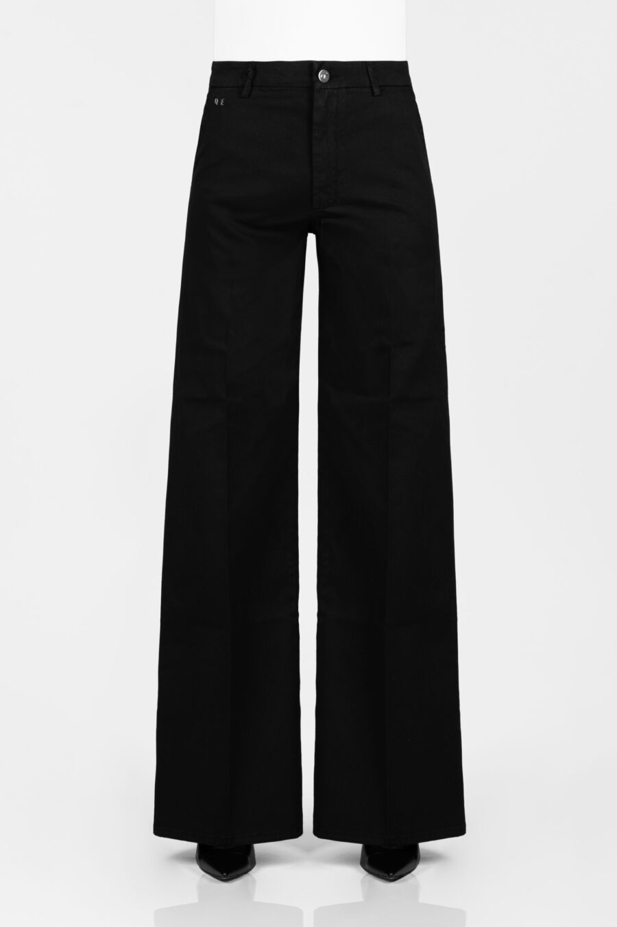 AMELIA WIDE LEG PANTS IN BLACK COTTON GABARDINE - Image 7