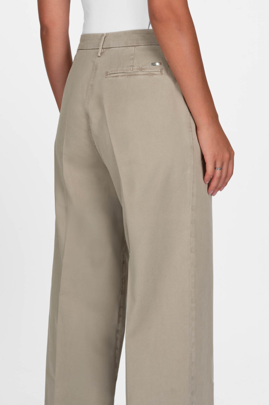 AURELIA WIDE LEG COTTON GABARDINE SAND PANTS - Image 5