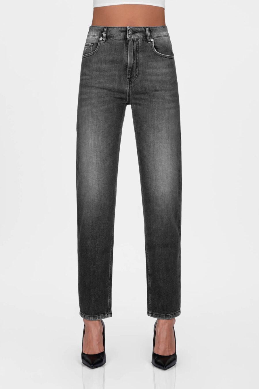 MONICA MUM JEANS IN BLACK DENIM - Image 6