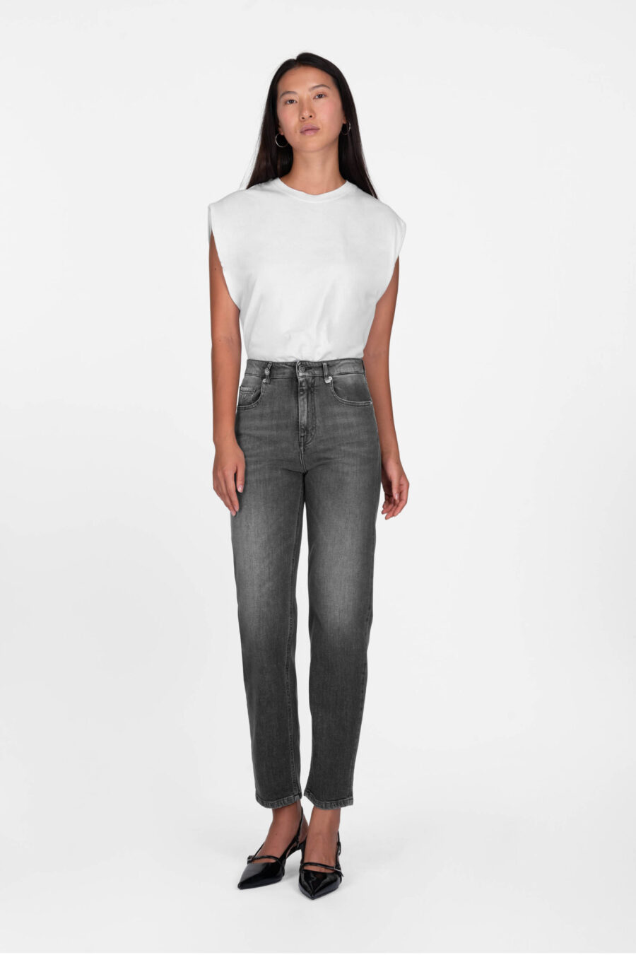 MONICA MUM JEANS IN BLACK DENIM - Image 2