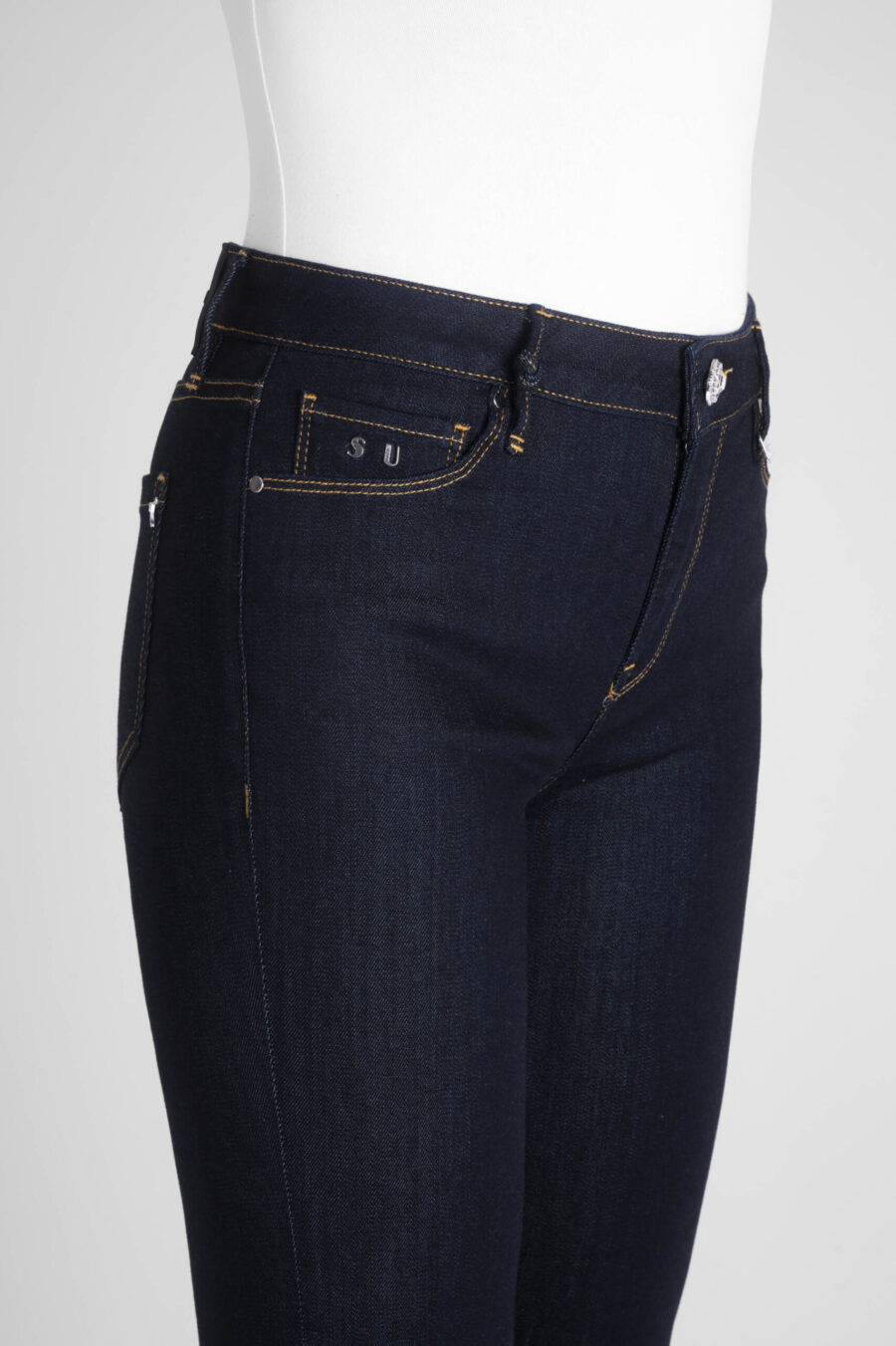 JEANS BIANCA CAPRI SKINNY IN DENIM STRETCH BLU SCURO - immagine 8