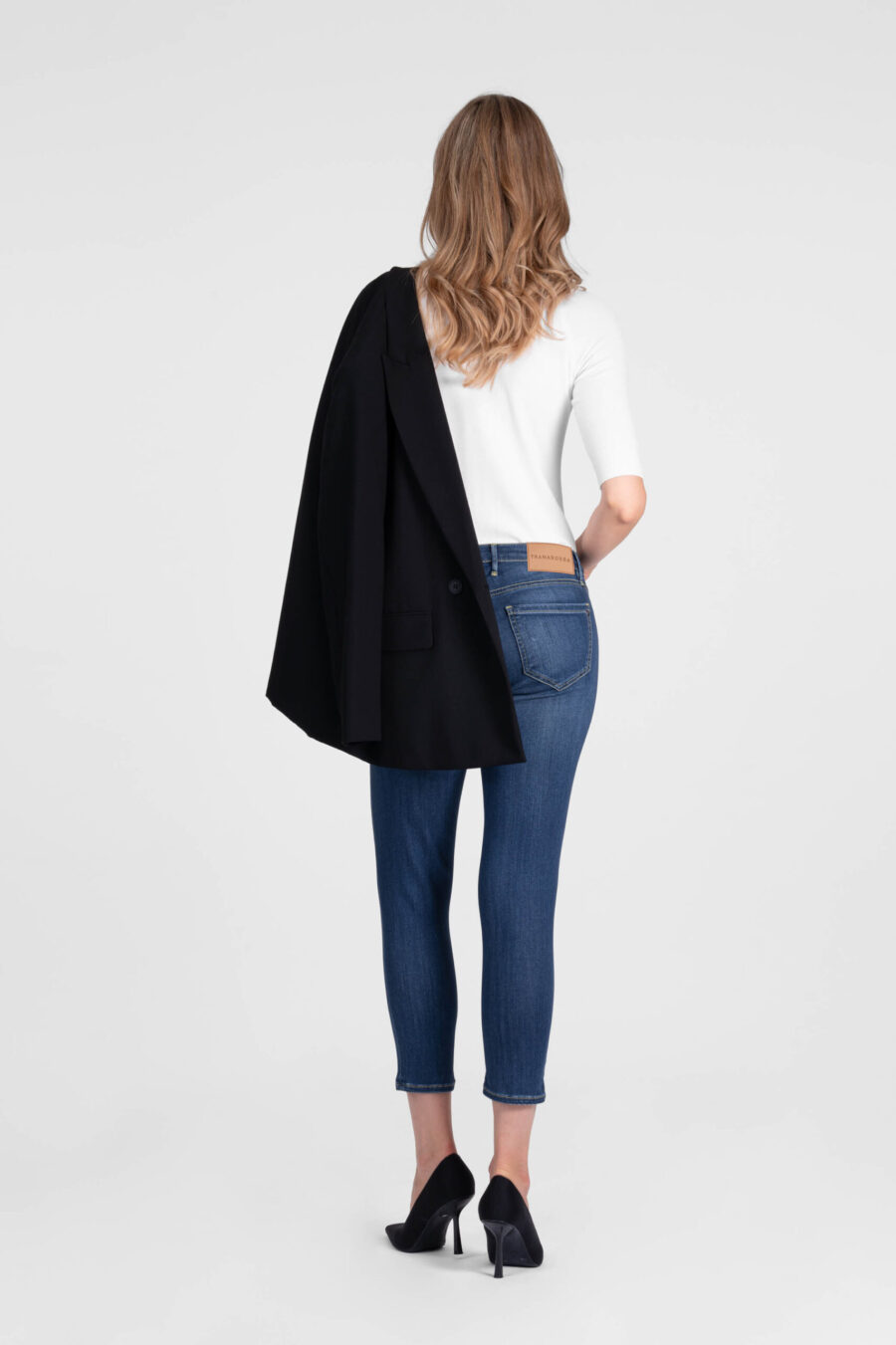 JEANS BIANCA CAPRI SKINNY IN DENIM STRETCH BLU MEDIO - immagine 3