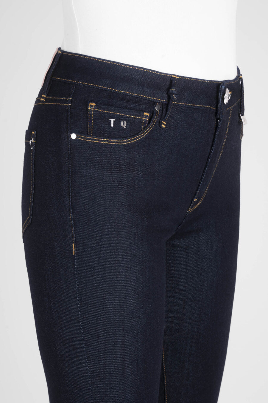 JEANS BIANCA FLARE CUT FLARE IN DENIM STRETCH BLU SCURO - immagine 9