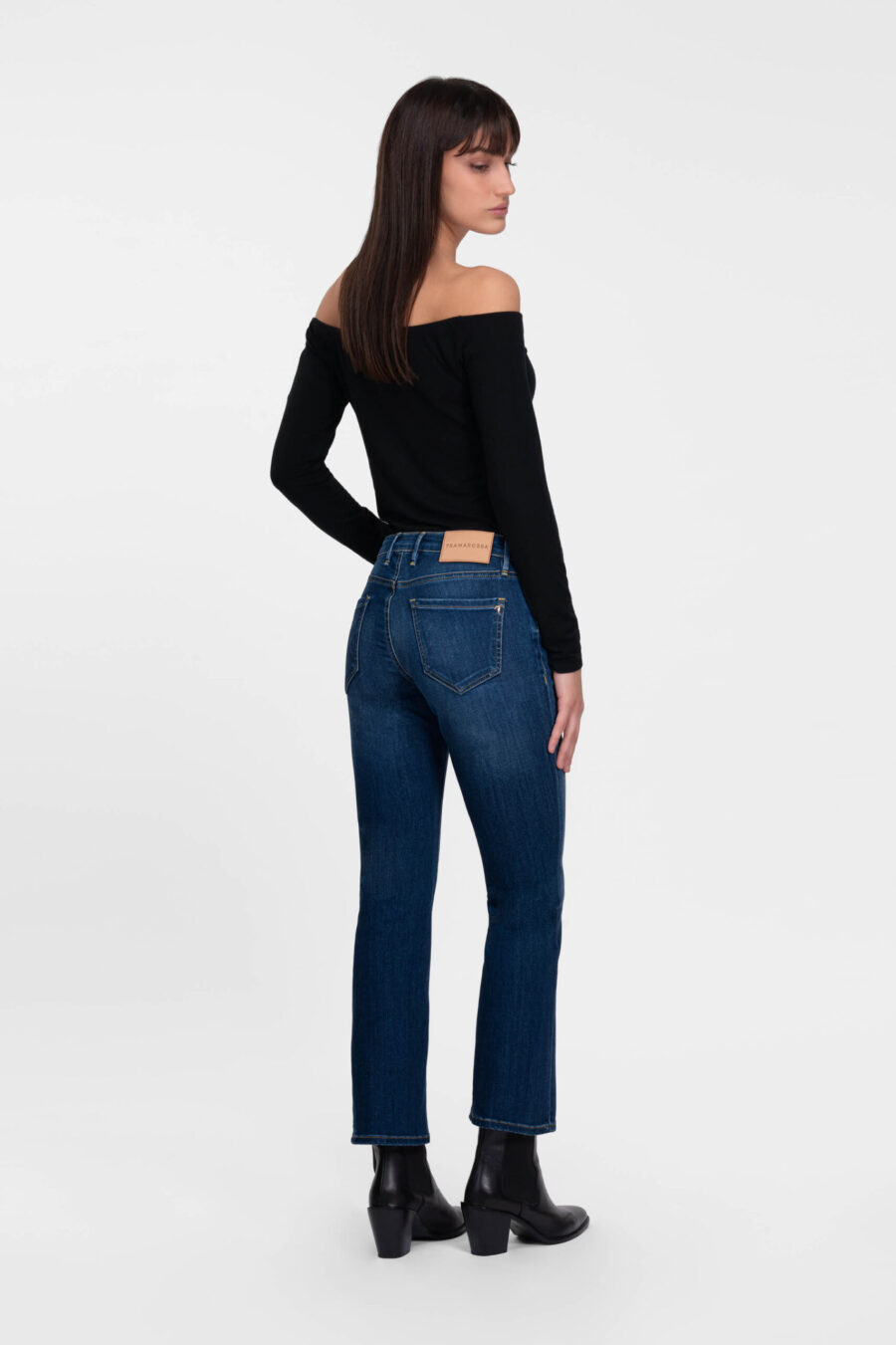 JEANS BIANCA FLARE CUT FLARE IN DENIM STRETCH BLU MEDIO - immagine 3