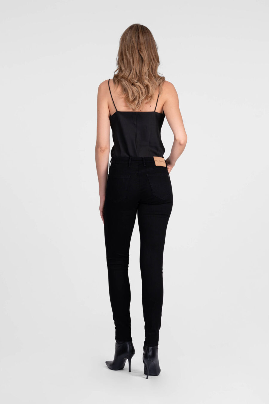 PANTALONE BIANCA SLIM SKINNY IN DENIM STRETCH NERO - immagine 3