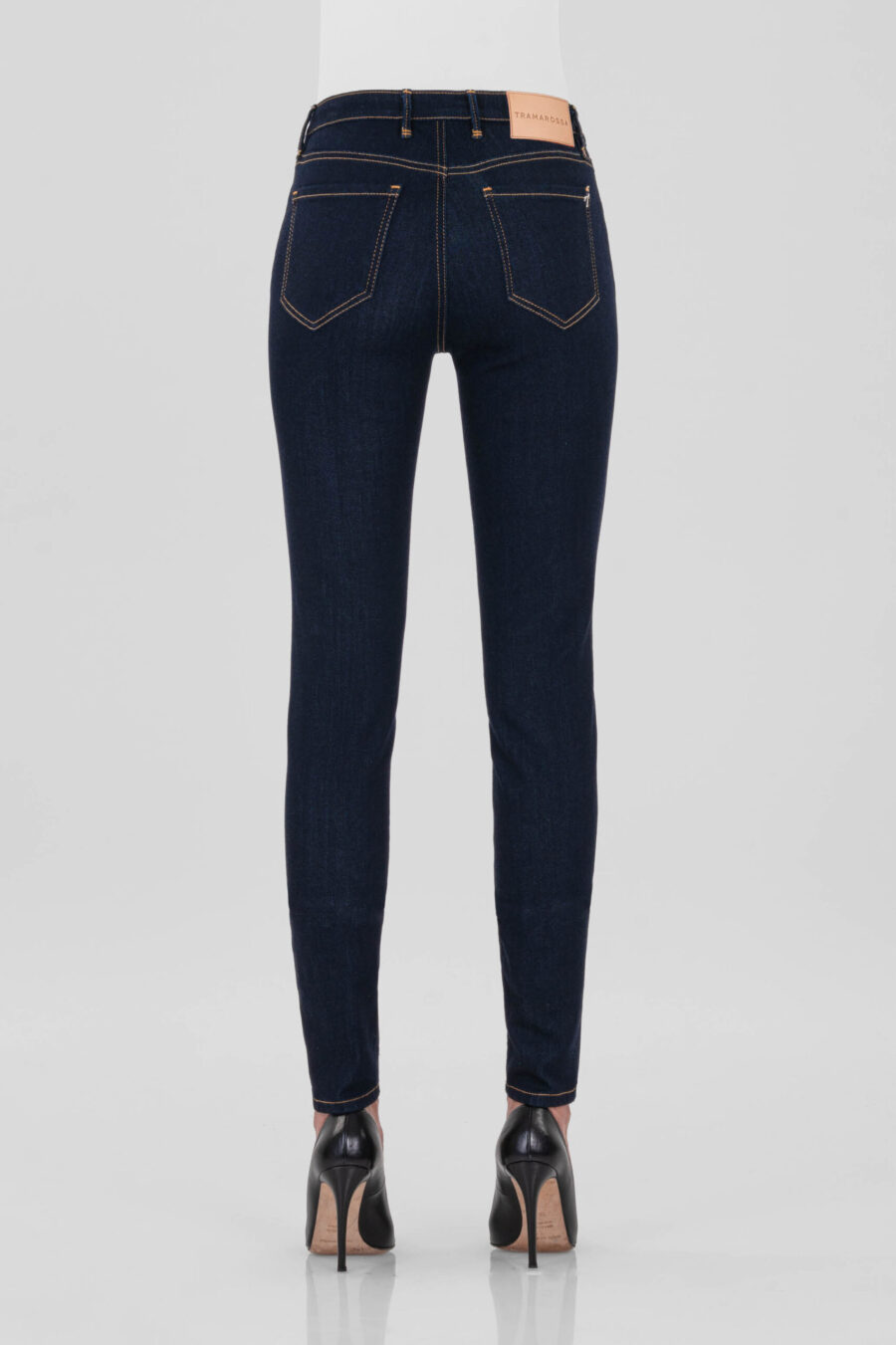 JEANS BIANCA SLIM SKINNY IN DENIM STRETCH BLU SCURO - immagine 6