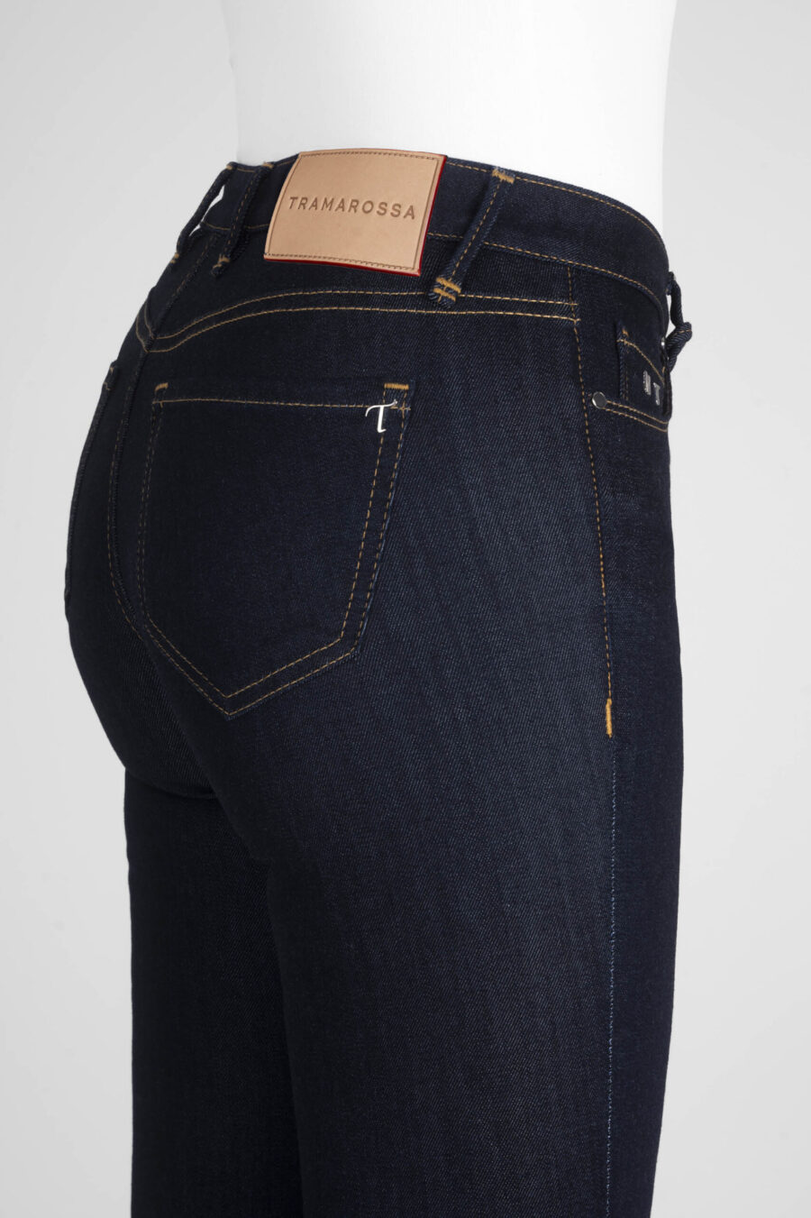 JEANS BIANCA SLIM SKINNY IN DENIM STRETCH BLU SCURO - immagine 7