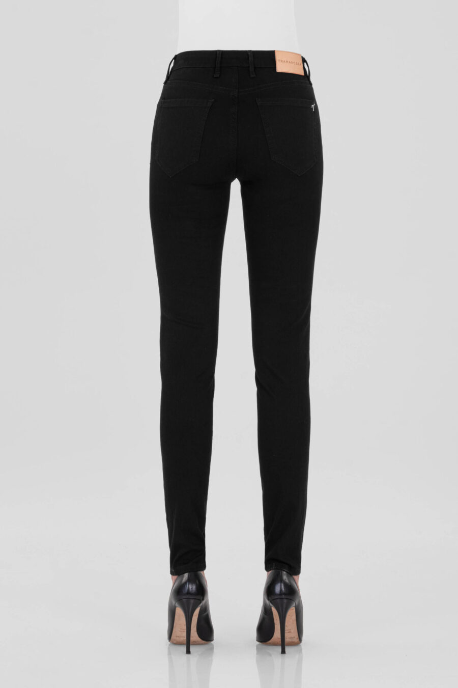 PANTALONE BIANCA SLIM SKINNY IN DENIM STRETCH NERO - immagine 6