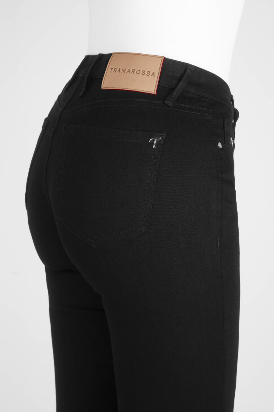 PANTALONE BIANCA SLIM SKINNY IN DENIM STRETCH NERO - immagine 7