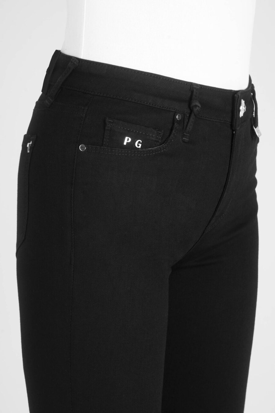 PANTALONE BIANCA SLIM SKINNY IN DENIM STRETCH NERO - immagine 8