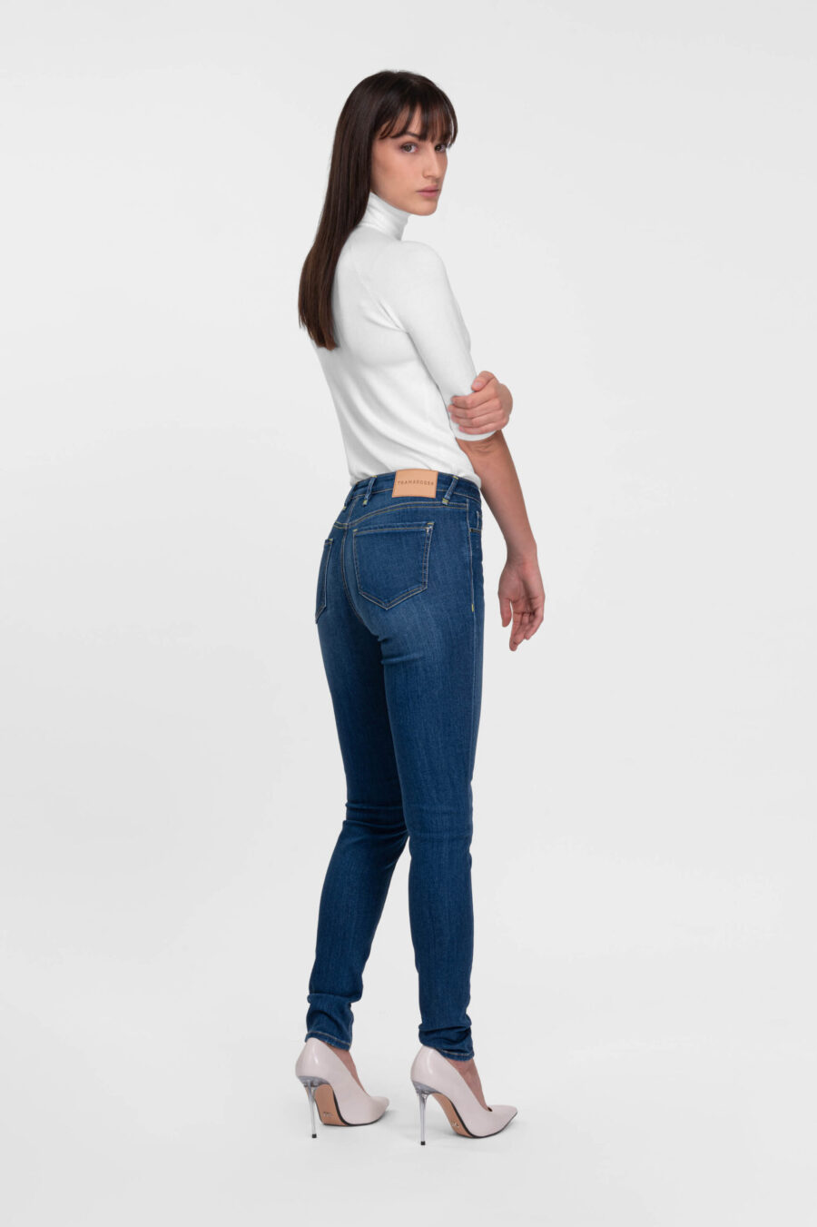 BIANCA SLIM SKINNY JEANS IN MEDIUM BLUE STRETCH DENIM - Image 3