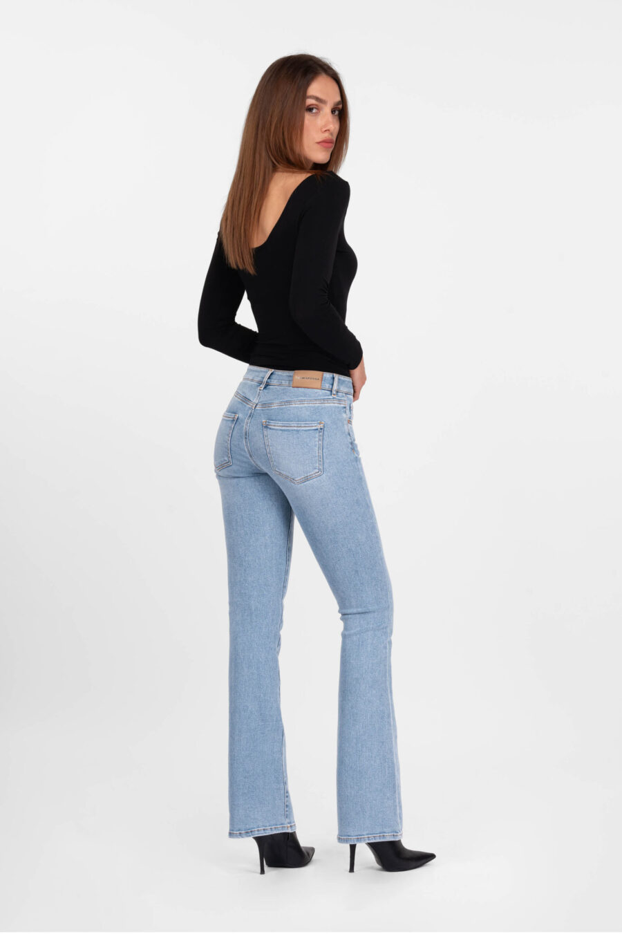 JEANS GRETA  BOOTCUT IN DENIM BLU MEDIO - immagine 3