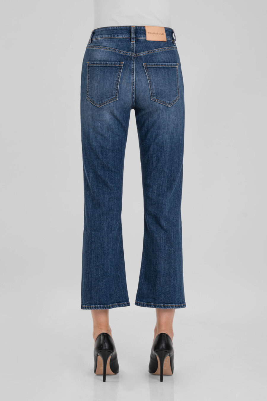 MONICA CUT FLARE JEANS IN MEDIUM BLUE DENIM - Image 6