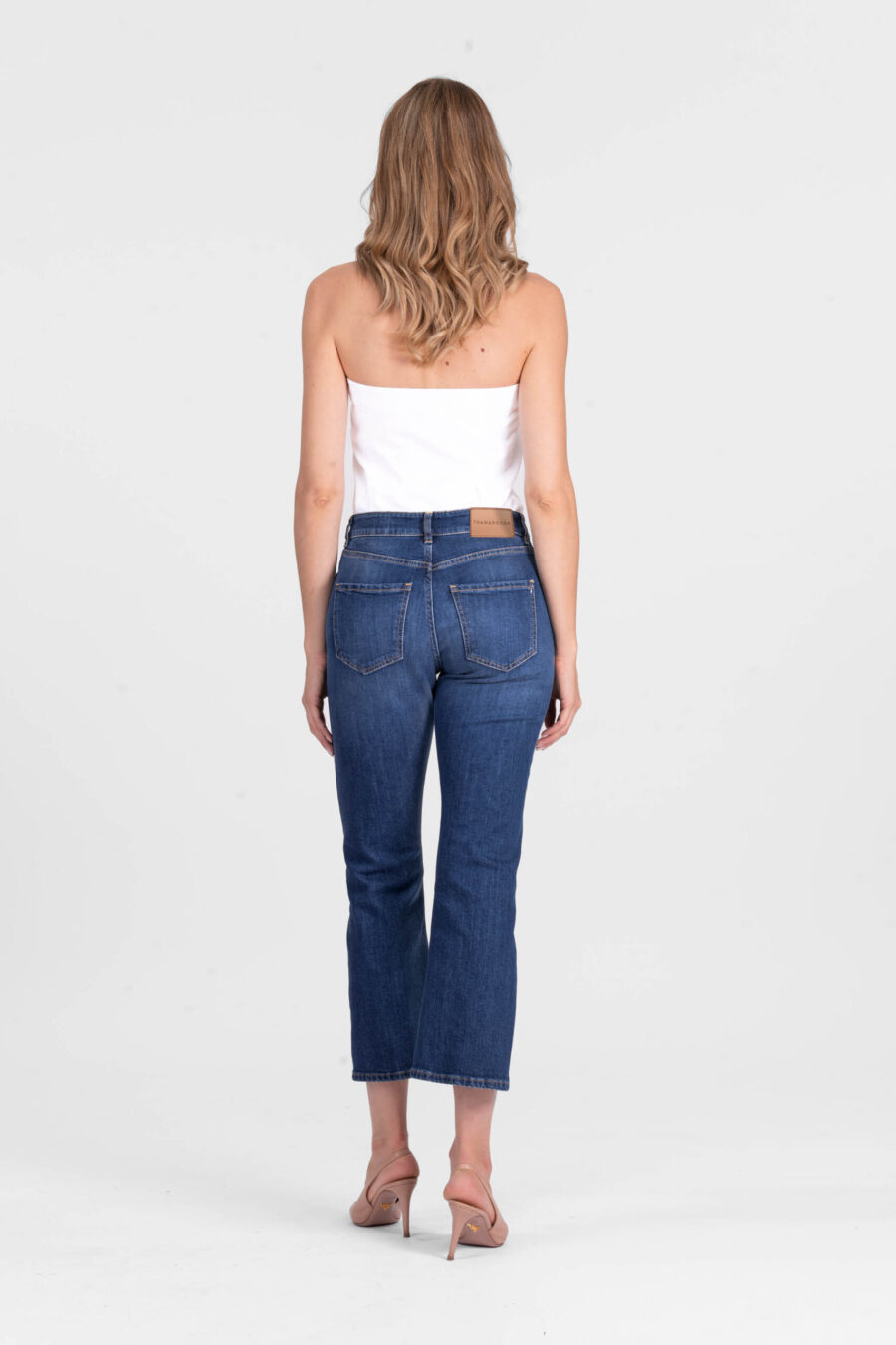 MONICA CUT FLARE JEANS IN MEDIUM BLUE DENIM - Image 3