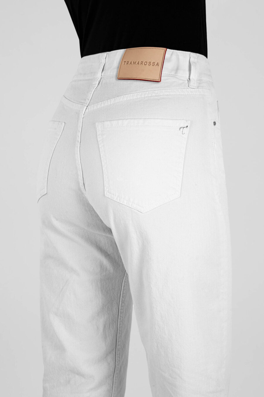 MONICA MUM PANTS IN WHITE COTTON BULL - Image 8