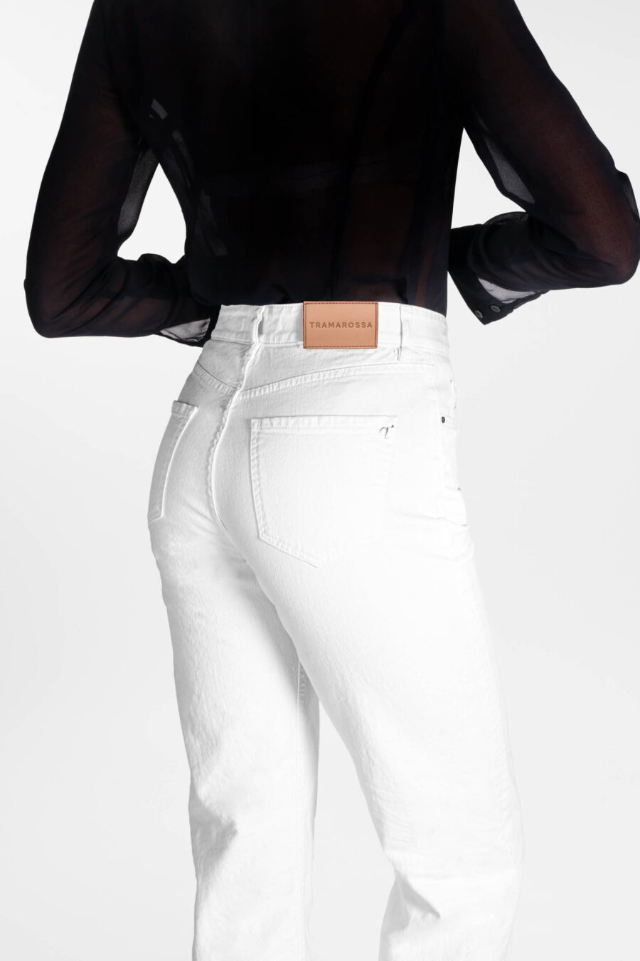 MONICA MUM PANTS IN WHITE COTTON BULL - Image 4