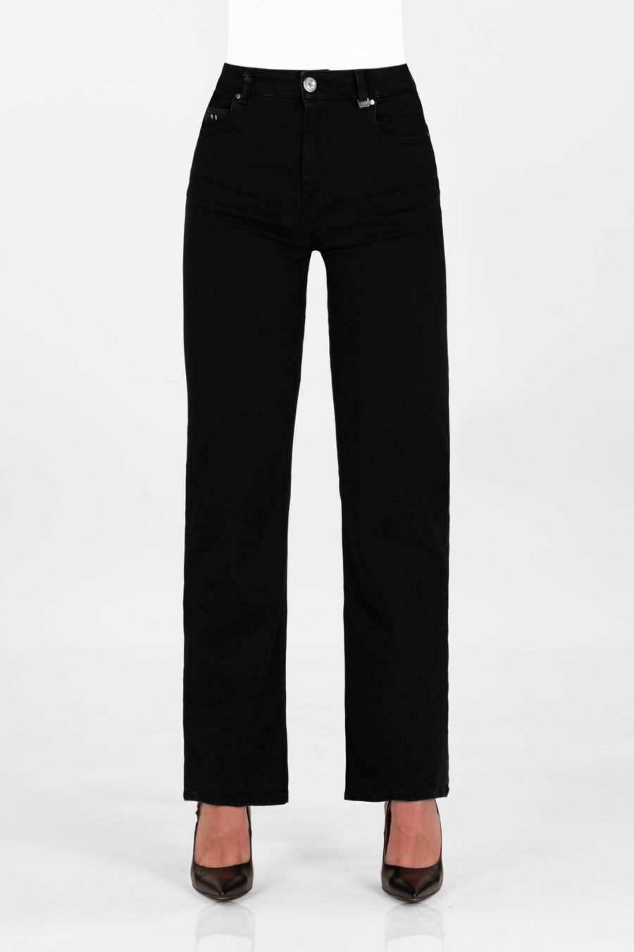 JEANS MONICA STRAIGHT IN DENIM NERO - immagine 5