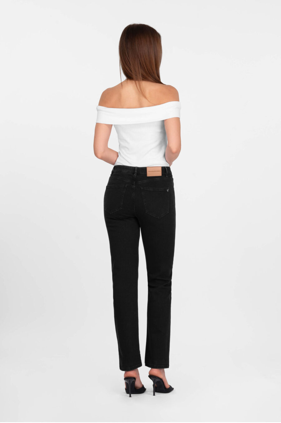 JEANS MONICA STRAIGHT IN DENIM NERO - immagine 3