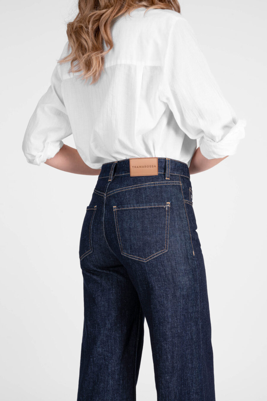 JEANS MONICA WIDE WIDE LEG IN DENIM BLU SCURO - immagine 4