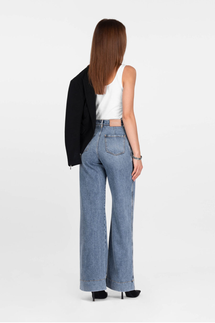 JEANS VIOLA POCKET WIDE LEG IN DENIM BLU CHIARO - immagine 3
