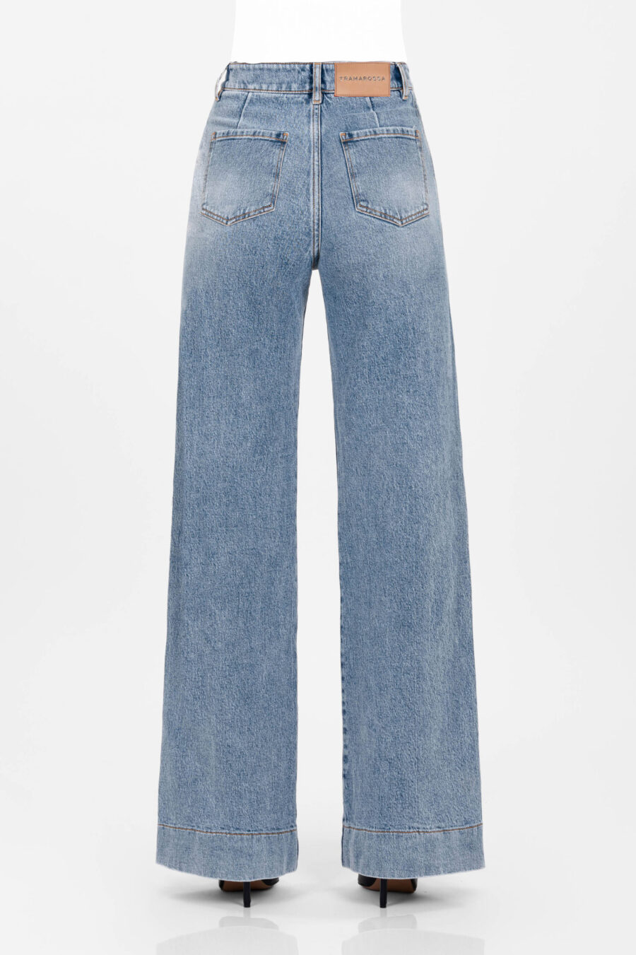 JEANS VIOLA POCKET WIDE LEG IN DENIM BLU CHIARO - immagine 7