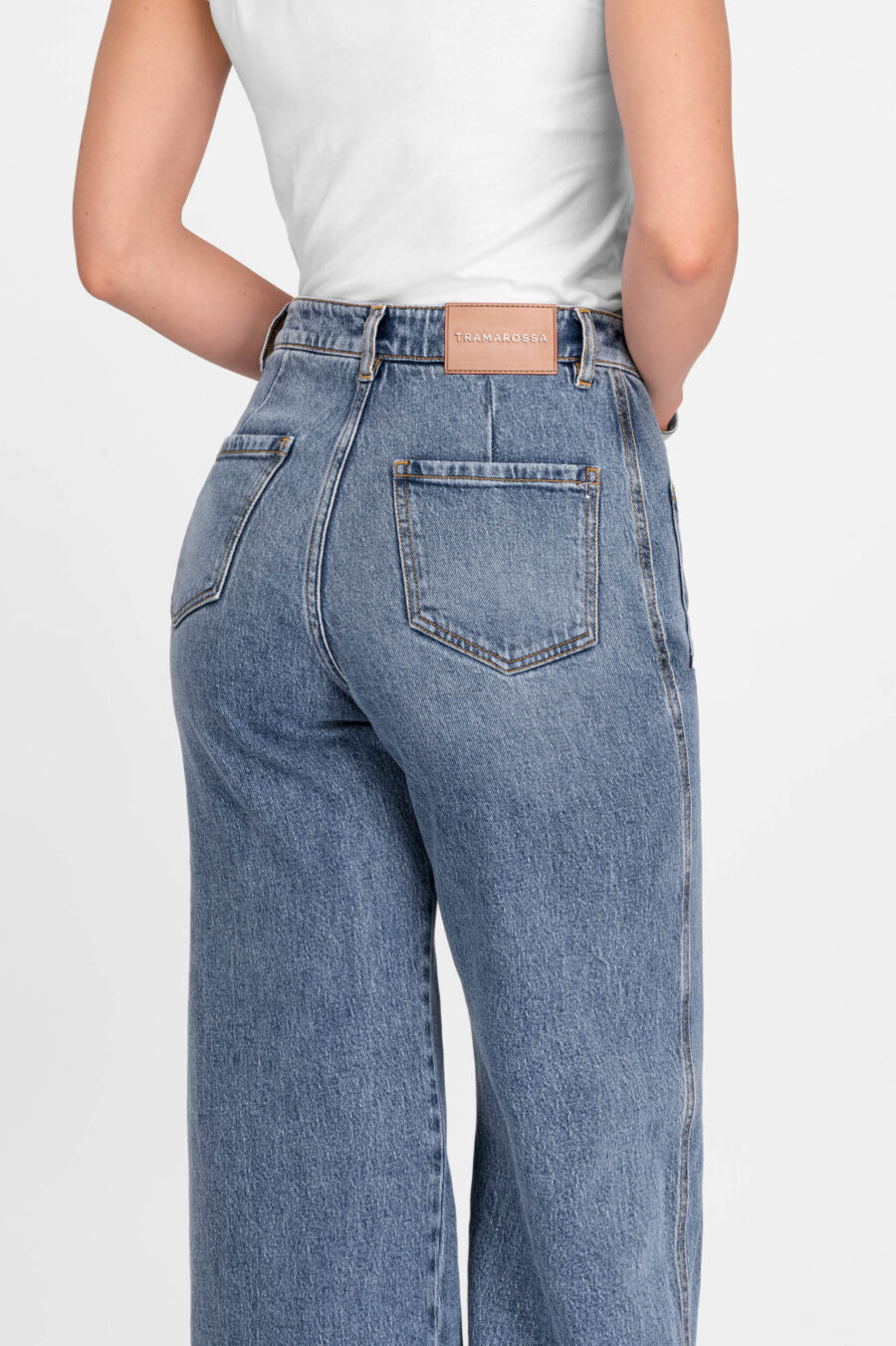 JEANS VIOLA POCKET WIDE LEG IN DENIM BLU CHIARO - immagine 4