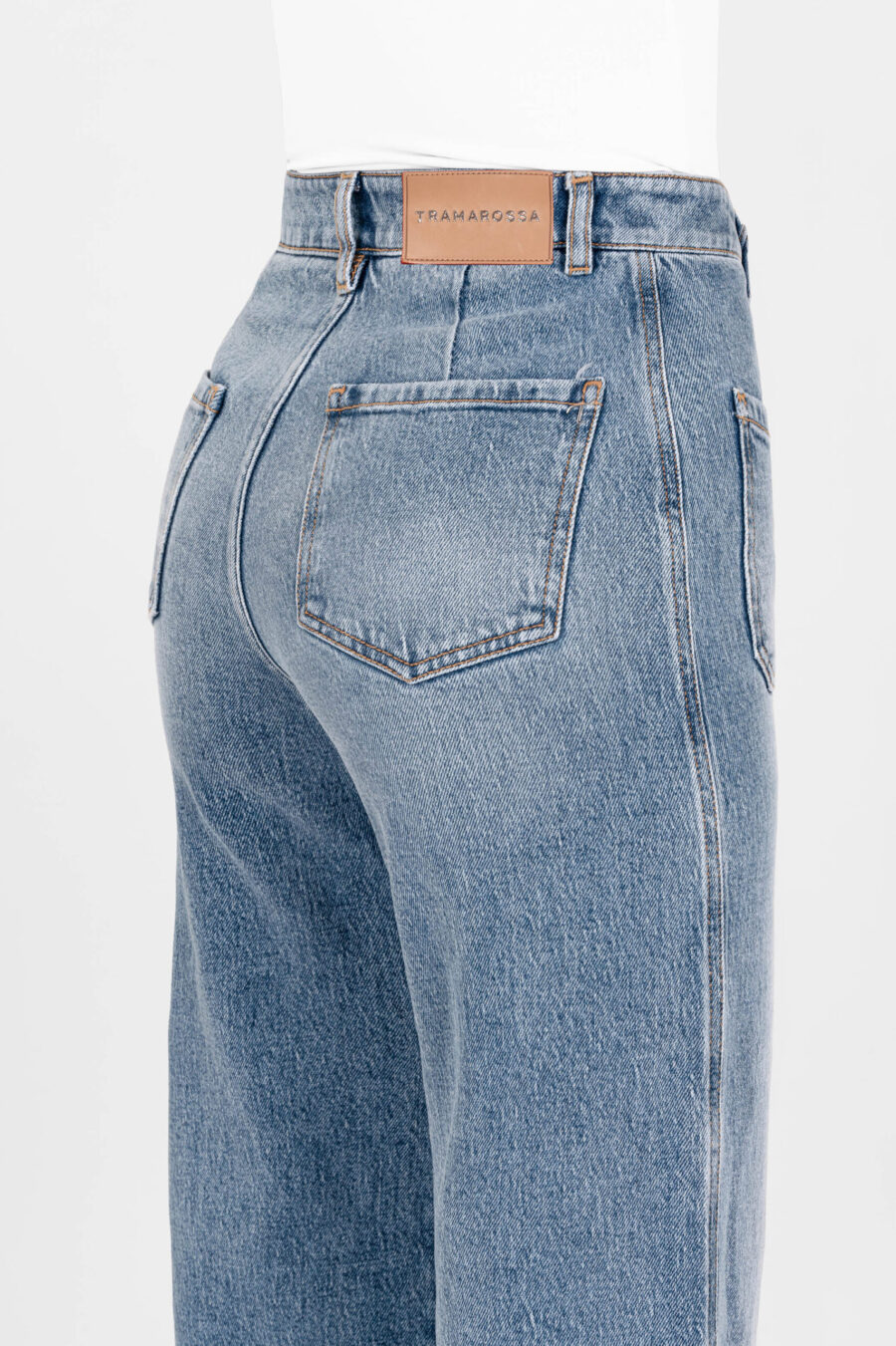 JEANS VIOLA POCKET WIDE LEG IN DENIM BLU CHIARO - immagine 8