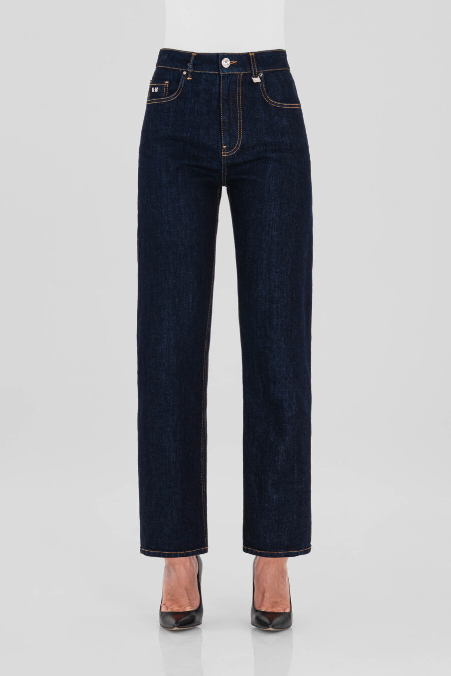 JEANS MONICA STRAIGHT IN DENIM BLU SCURO - immagine 4