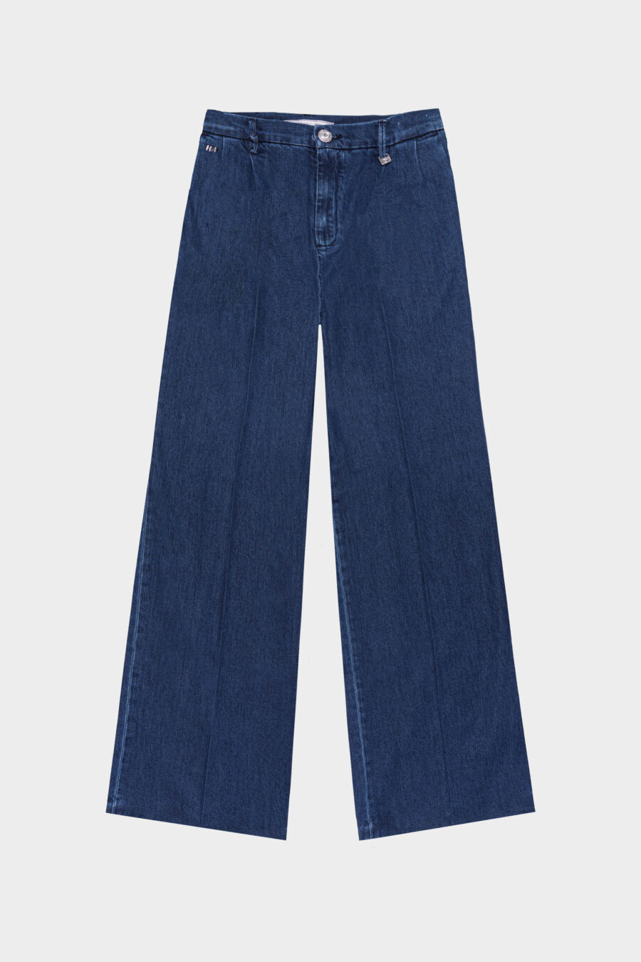 AURELIA WIDE LEG PANTS IN MEDIUM BLUE COTTON GABARDINE
