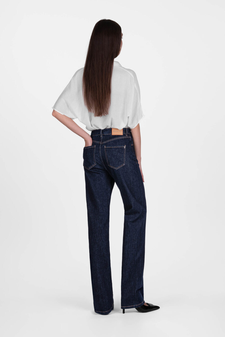 JEANS MONICA STRAIGHT IN DENIM BLU SCURO - immagine 3
