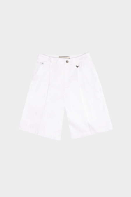 BERMUDA GABRY IN GABARDINA DI COTONE BIANCO