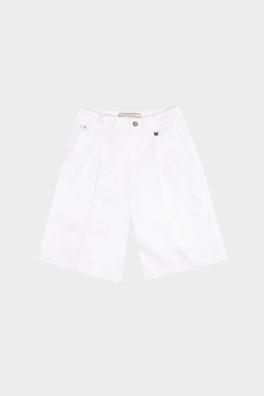 WHITE COTTON GABARDINE GABRY BERMUDA SHORTS