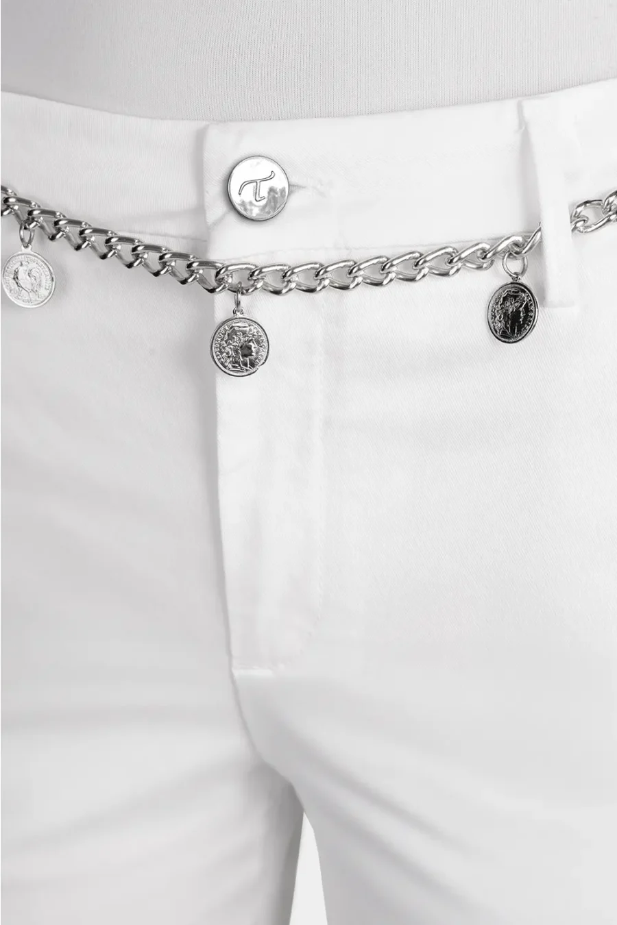 PANTALONE ADELE SLIM IN COTONE BIANCO - immagine 5