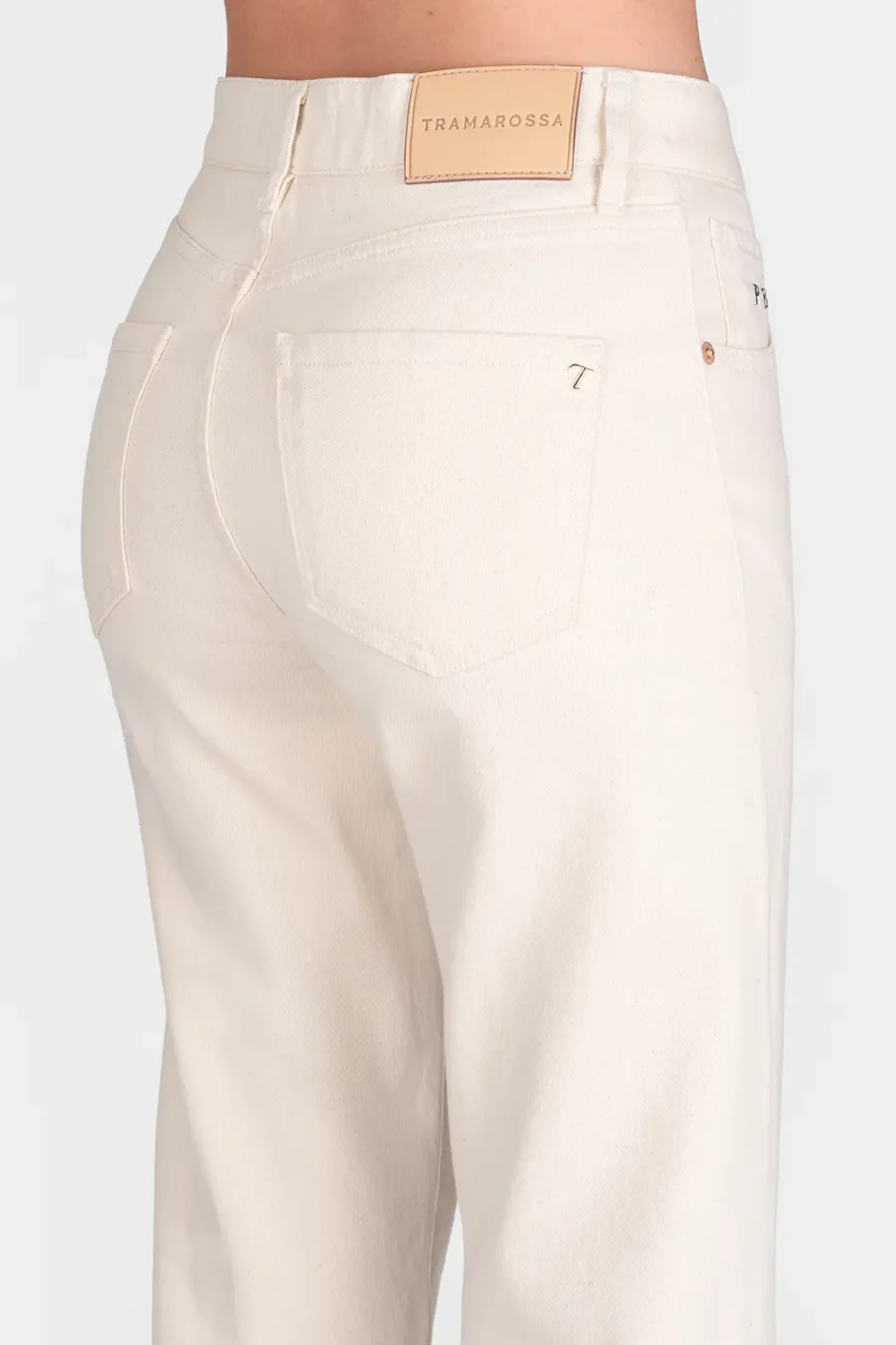 PANTALONE AMERICA SLIM IN COTONE BEIGE - immagine 3