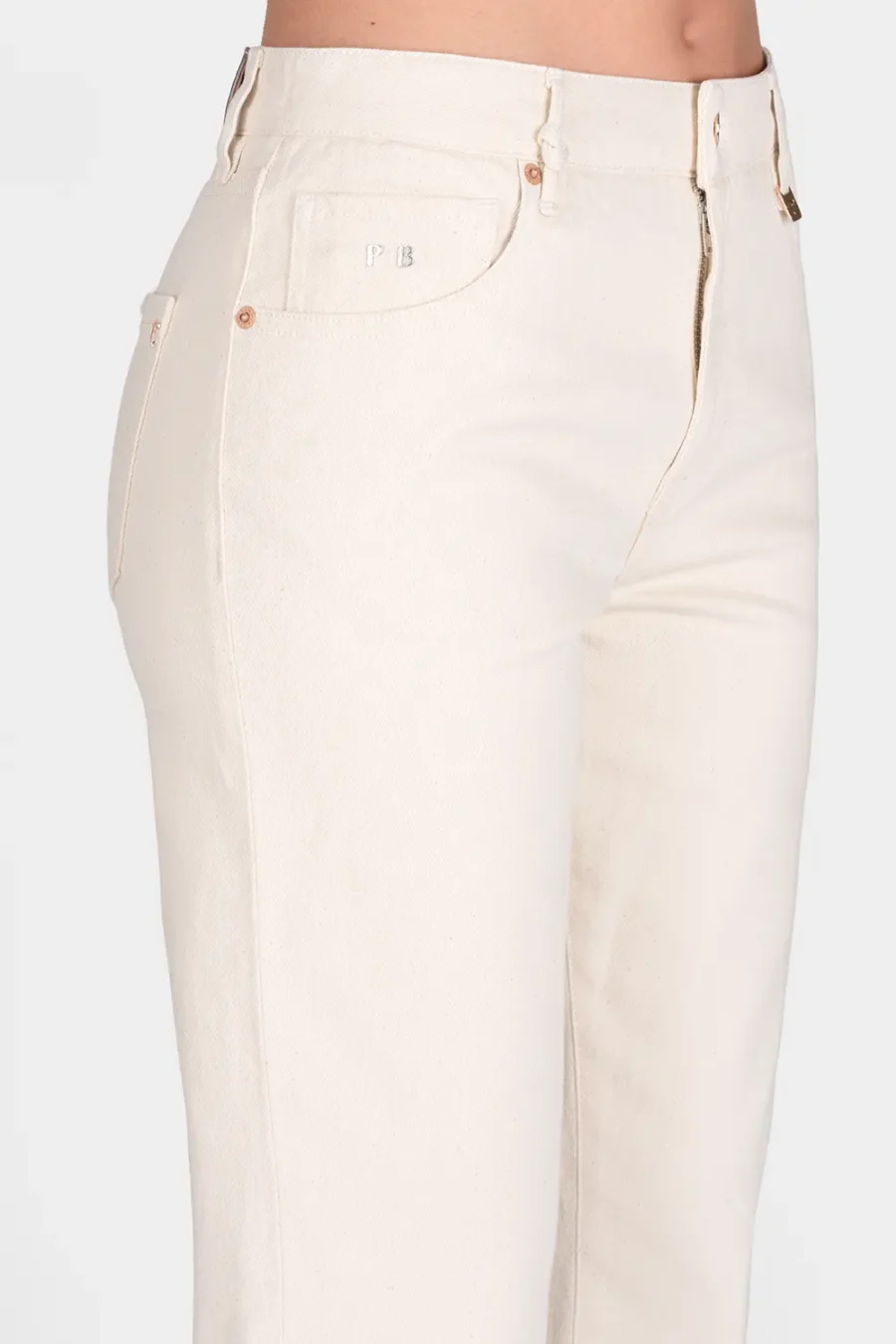 PANTALONE AMERICA SLIM IN COTONE BEIGE - immagine 4