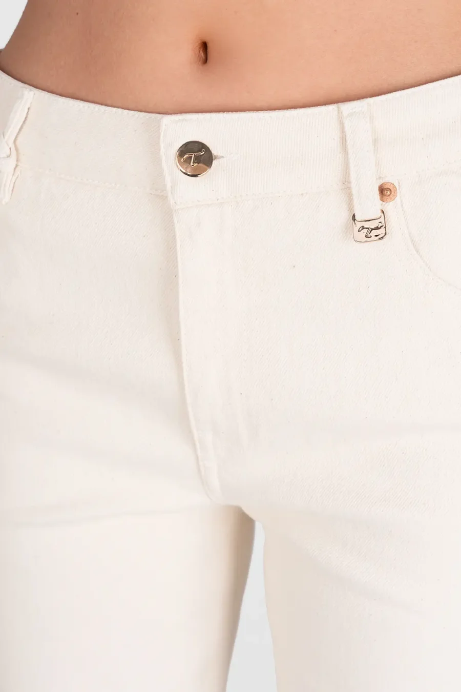 PANTALONE AMERICA SLIM IN COTONE BEIGE - immagine 5