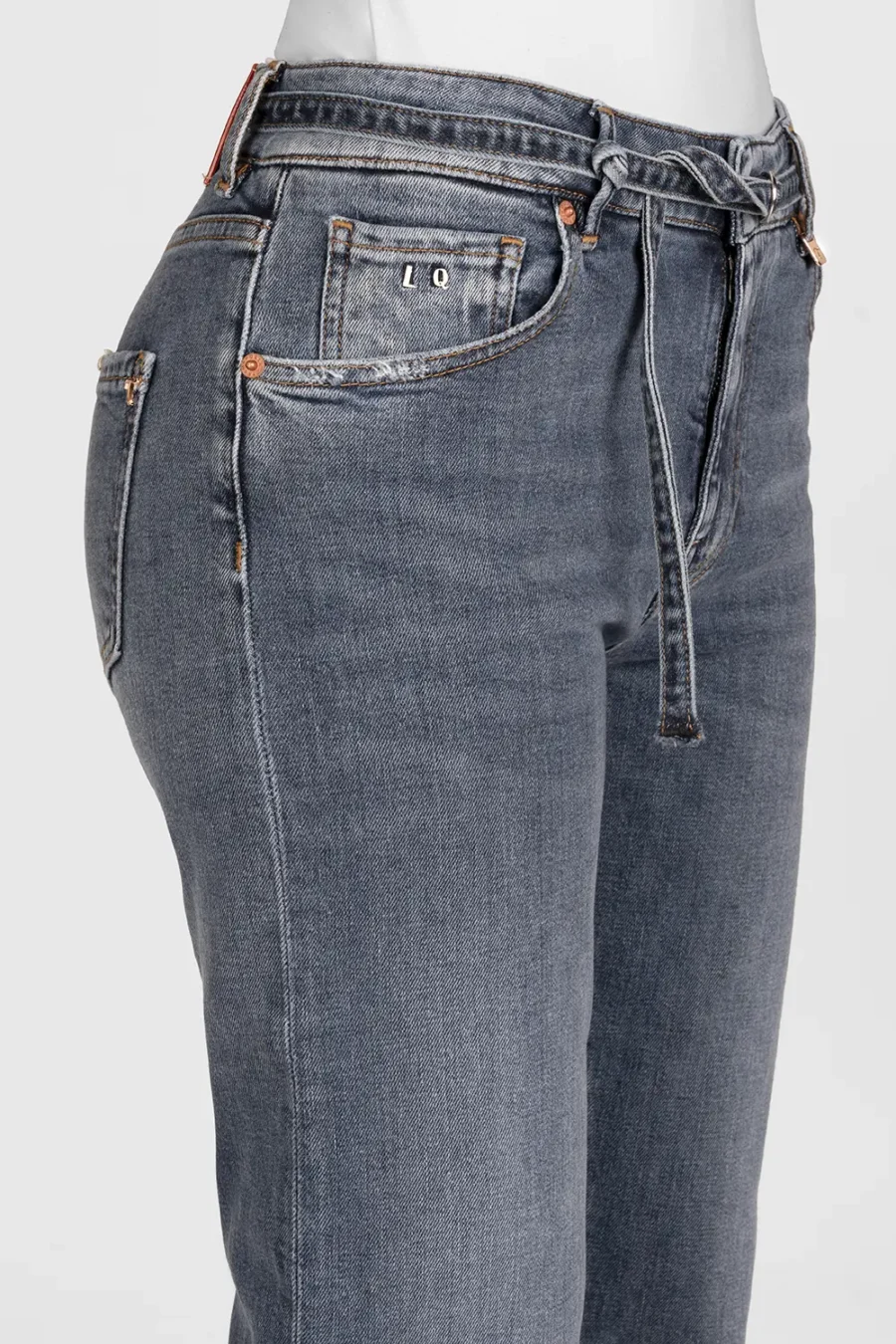 MEDIUM BLUE COTTON SLIM AMERICA PANTS - Image 4