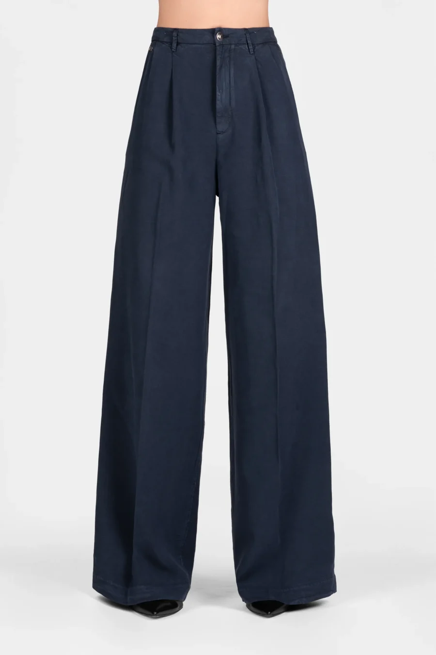 AURELIA WIDE LEG PANTS SUPER LIGHTWEIGHT COTTON GABARDINE BLUE