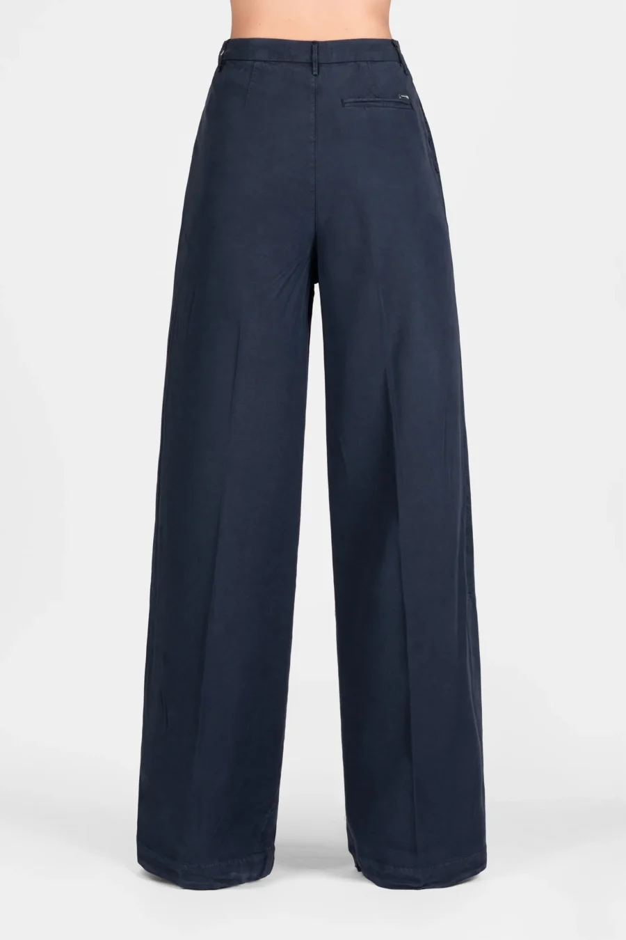 AURELIA WIDE LEG PANTS SUPER LIGHTWEIGHT COTTON GABARDINE BLUE - Image 2