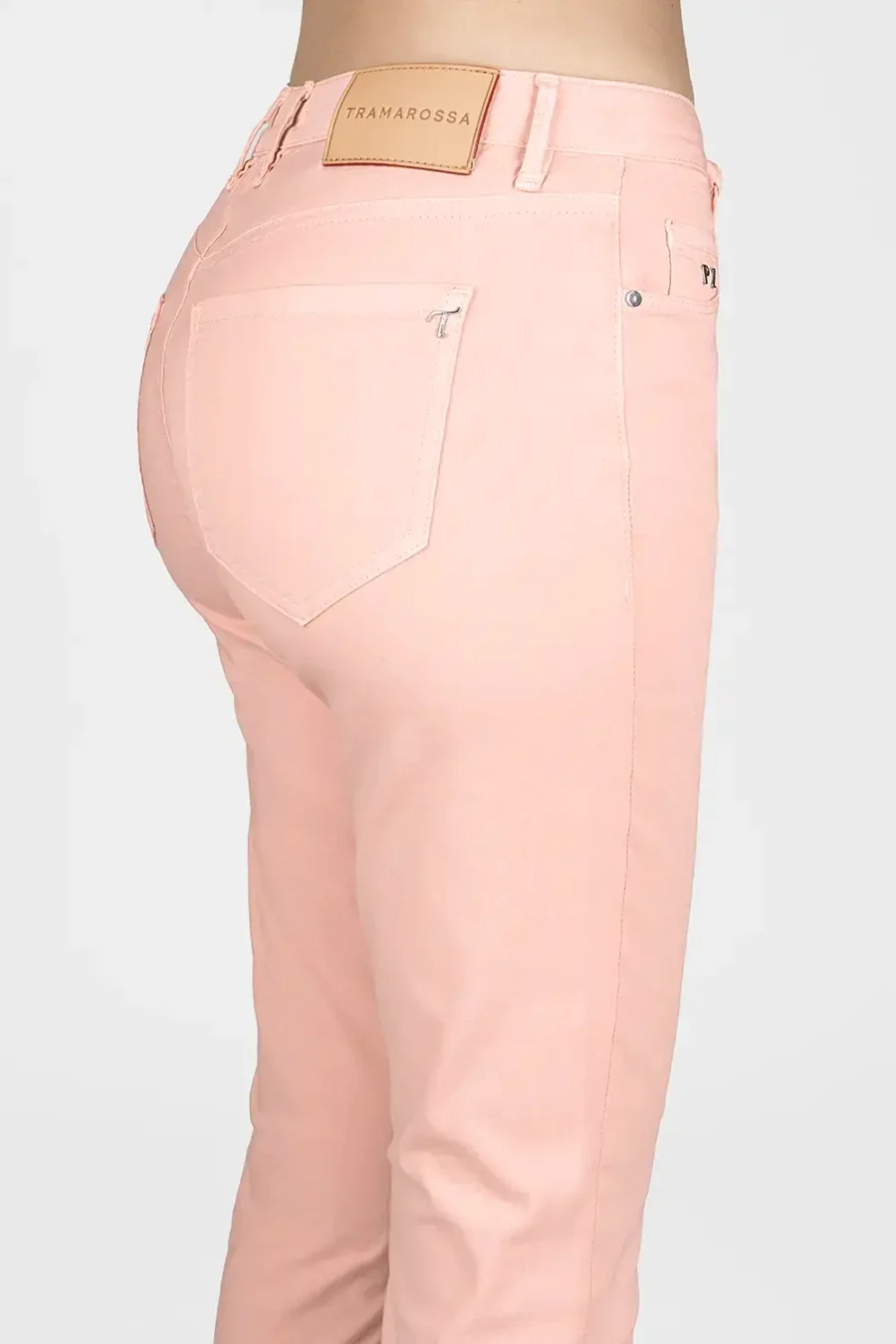 BIANCA CAPRI SKINNY PANTS IN ORANGE COTTON - Image 3
