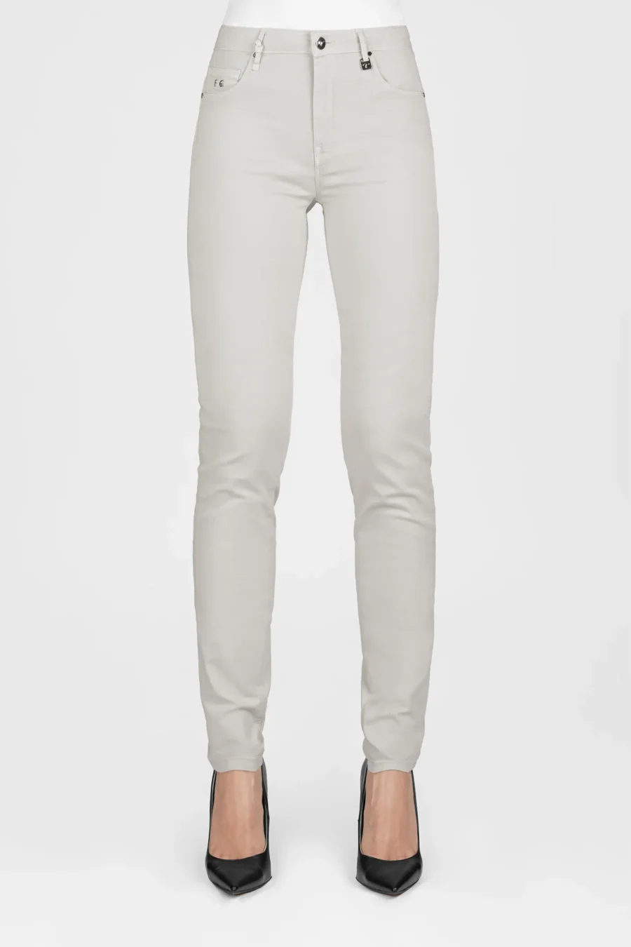 BIANCA SLIM SKINNY PANTS IN GRAY COTTON