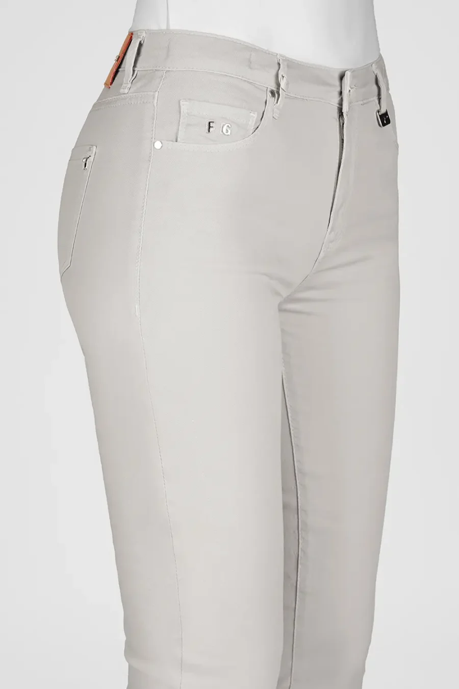 BIANCA SLIM SKINNY PANTS IN GRAY COTTON - Image 4